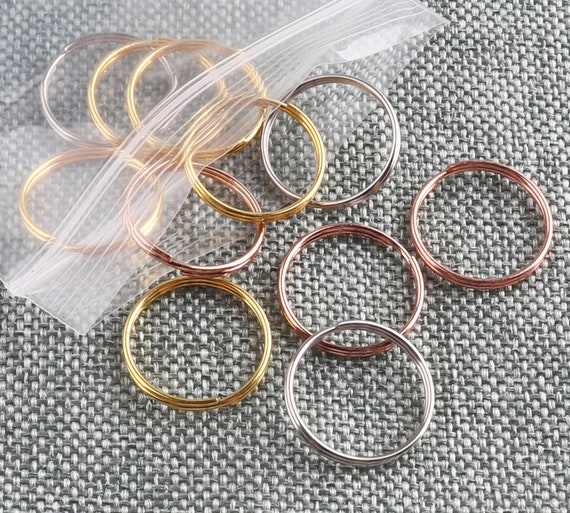 Rose Gold/silver/gold Split Ring 16mm Jump Ring Round Key Chain Ring  Charming Bulk Jump Ring FOR Jewelry Connectors DIY Key Chain-50pcs 