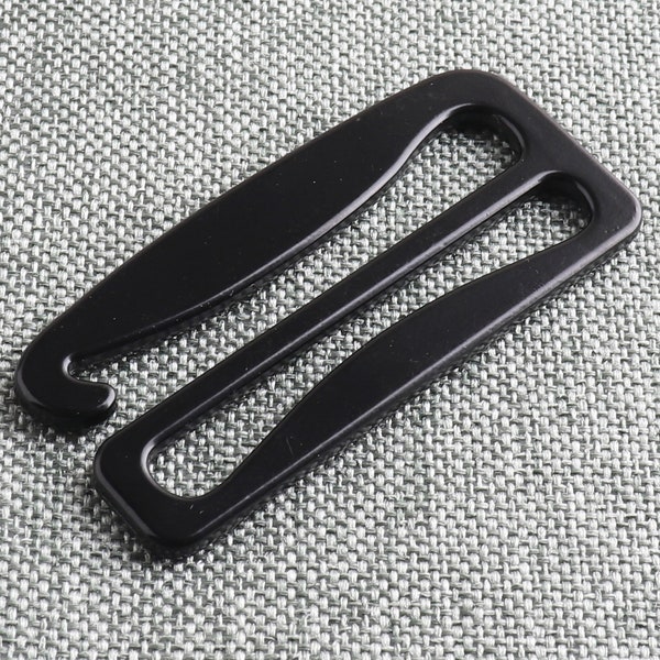 G Hook 2 Inch G Hook  Black G Buckle Strap Slider Hooks G Hook Adjuster G shape Belt Buckle Webbing Adjuster Buckle-6pcs