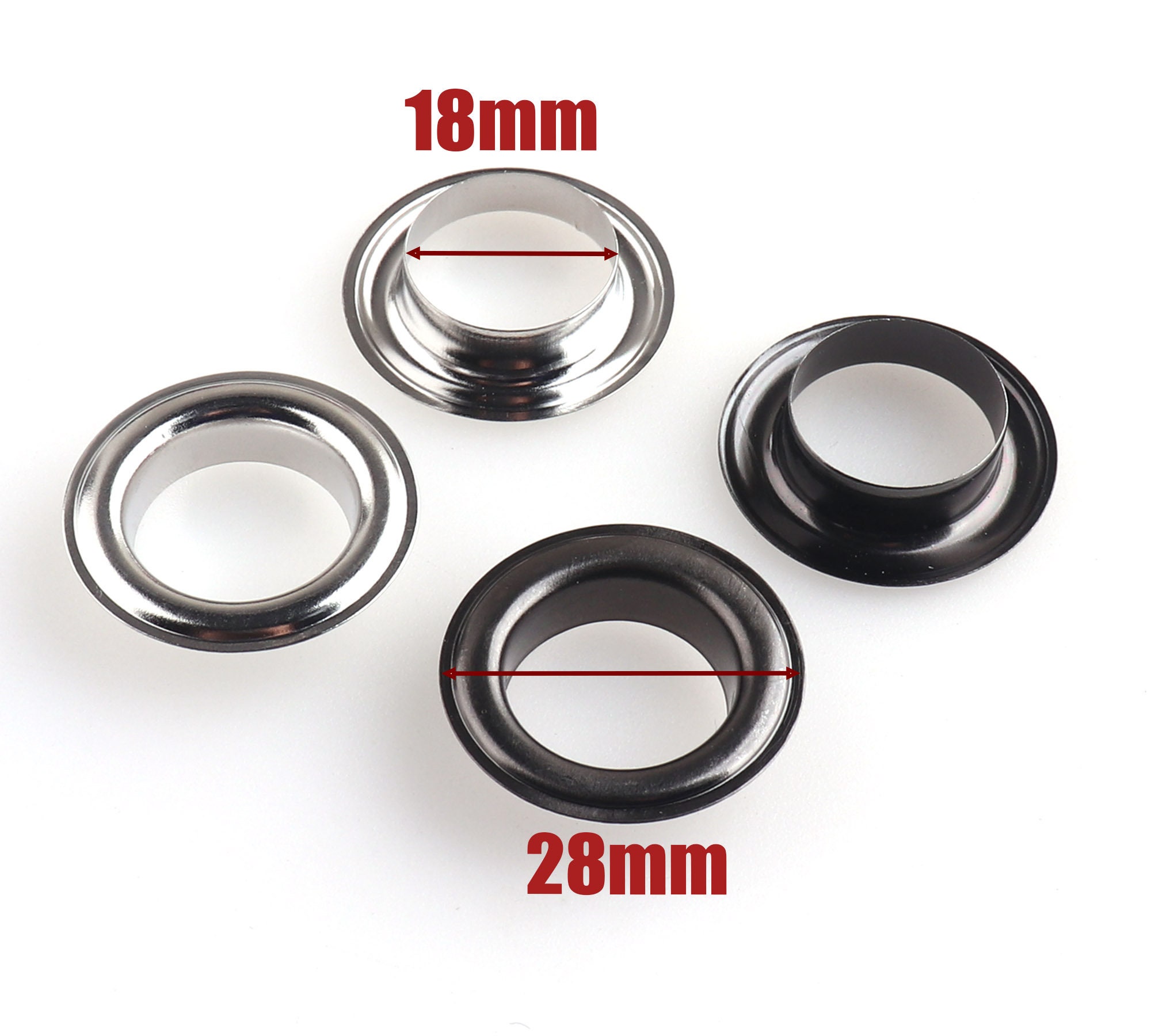 Eyelet With Washer 18mm Large Eyelets Silver/gunmetal Kit Eyelet ...