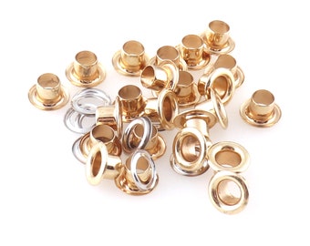 Light gold Eyelet 5mm Grommet For Shoes Clothes Crafts Eyelet Repair Replacement Small Metal Eyelets Sewing Projects-30sets