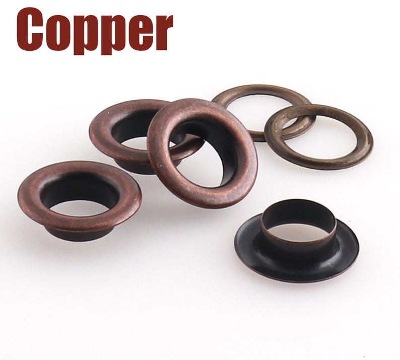 Eyelets 12 Inch Antique bronzeCopper Color Metal Grommets With Washer 12mm Leather Eyelets Sewing Accessories For Belt Bag Garment-20sets