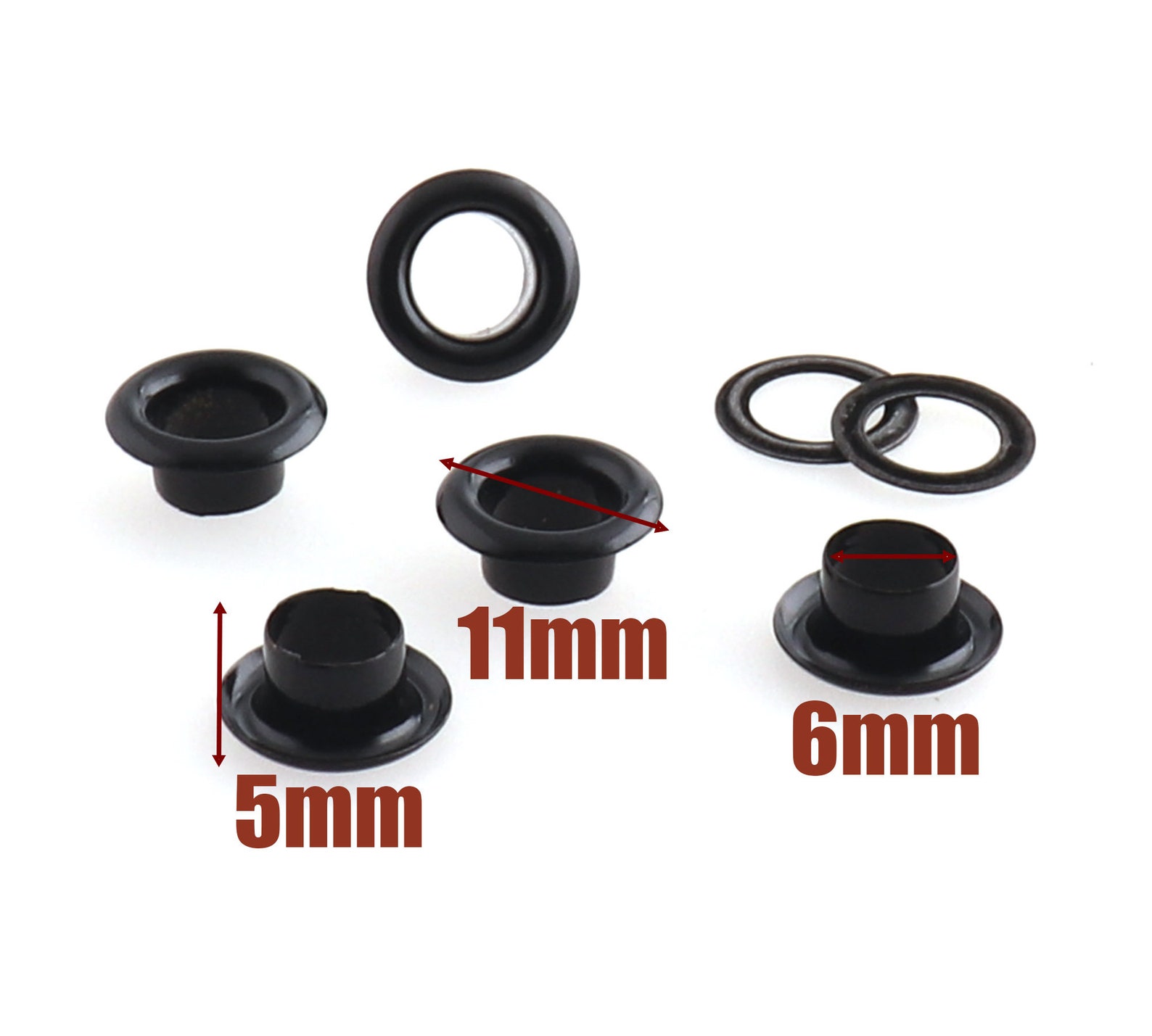 6mm Shiny Black Grommets for Leather Crafts Canvas Shoes Etsy