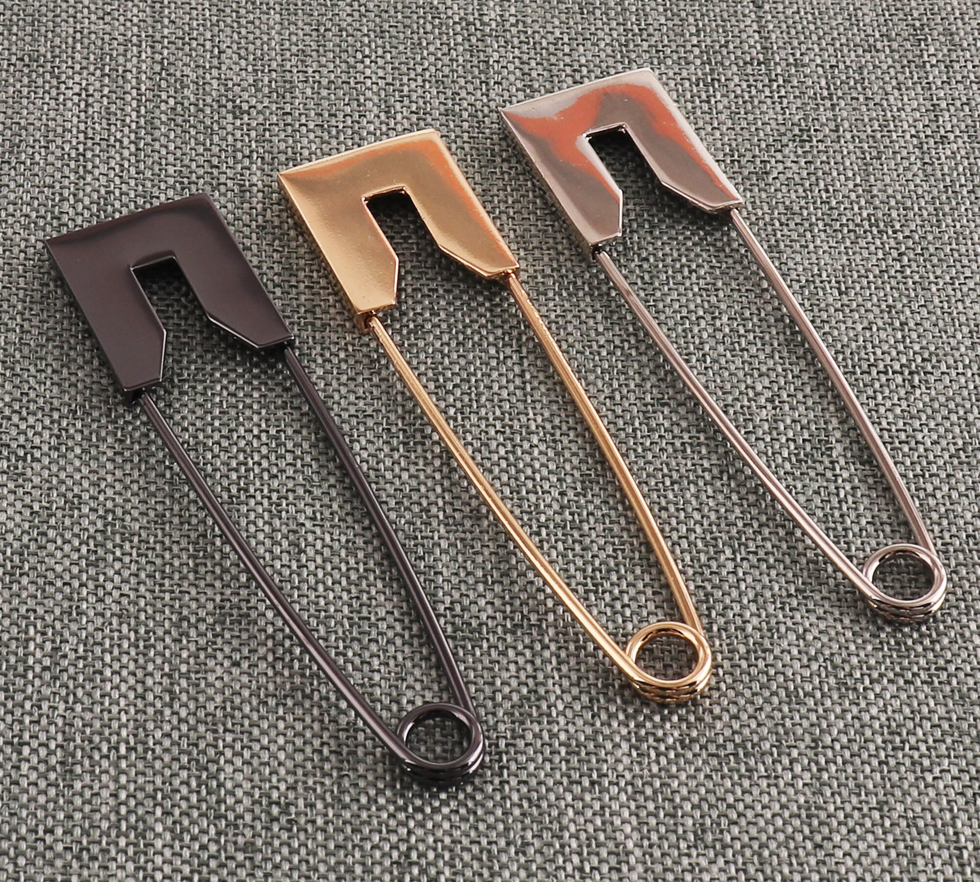 10 PCS Large Rose Gold/silver/gold Safety Pins,80mm Craft Safety Pins  Brooch Stitch Markers,metal Safety Pins Loops Charms-3 1/4sp9023 