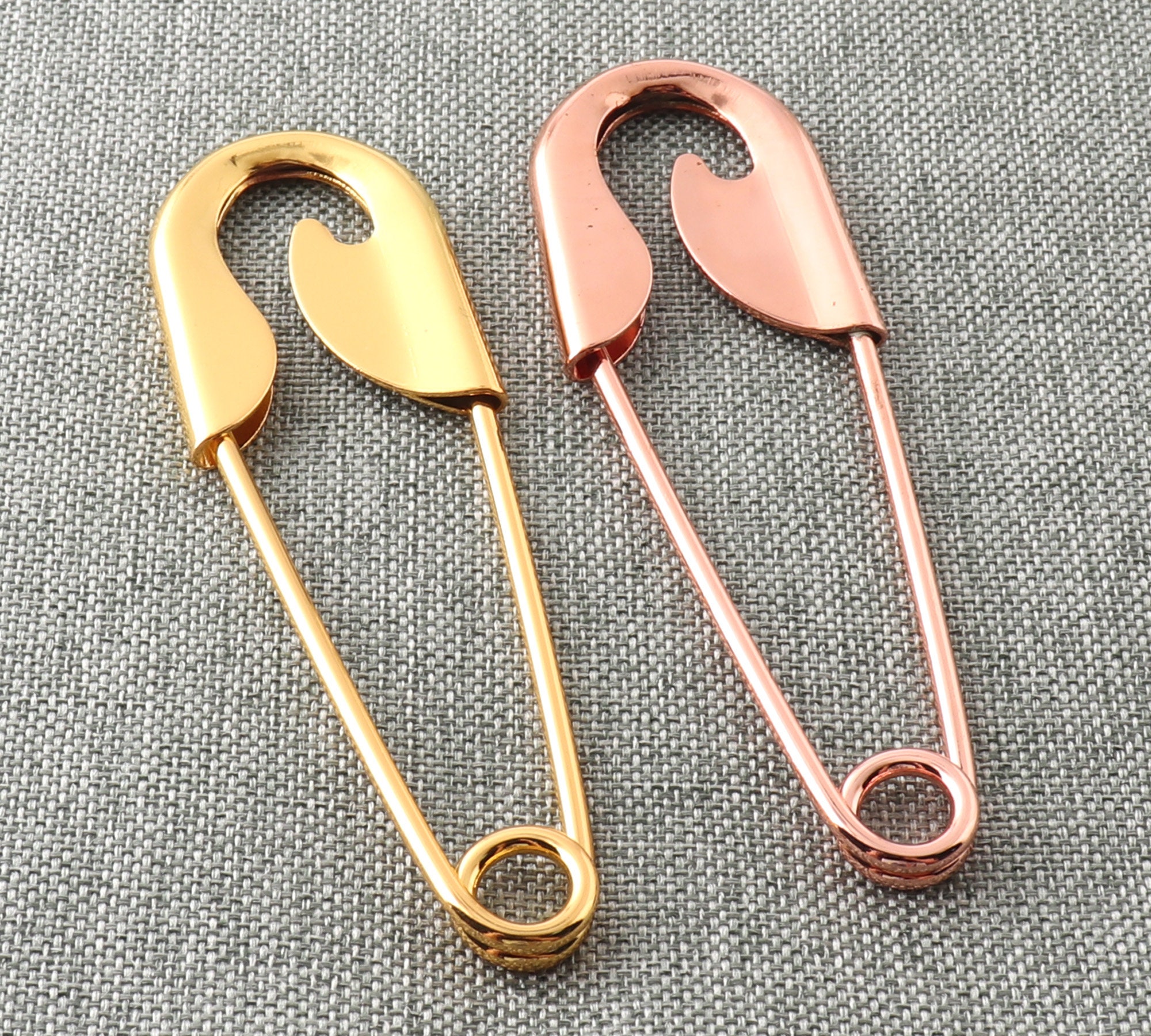 Rose Gold/silver Large Safety Pins,5527 Mm Brooch Pin Back Safety Pin Push  Pins,metal Brooch Pins Kilt Pins for Clothes 20 Pcs 