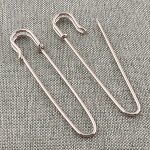 Große Sicherheitsnadeln Starke Decke Nadeln 86mm Scharfe Jumbo Pins GoldSilber Kilt Nadel Brosche Für Näh Stich Maker Strickstoff-6 Stück Silber