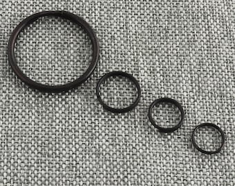 Black Split Ring 9/10/12/25mm Jump Ring Double Loop Key Chain Ring Charm Bulk Jump Ring For Jewelry Pendant Connector Key Fob Hardware-50pcs