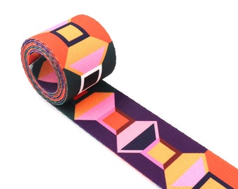 Webbing belt, 2" Colorful Chinese Style webbing Strap Bag Belt ribbon for Purse Strap Bag Straps key fob webbing Bag straps belt supplies