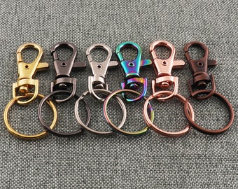 Swivel Snap Hooks with Key Rings Premium Metal Swivel Lobster Claw Clasps  Multi Color For Keychain Clip Lanyard Purse Jewelry Making