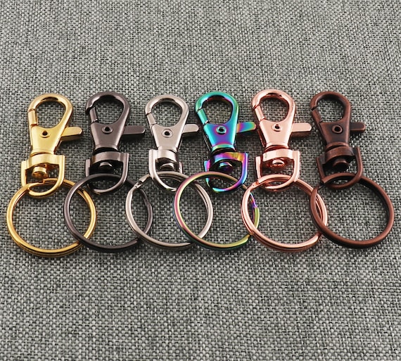 10 Pezzi Portachiavi A Moschettone Girevole - Colorati, Per Chiavi, Fai Da Te E Artigianato - Foto 2