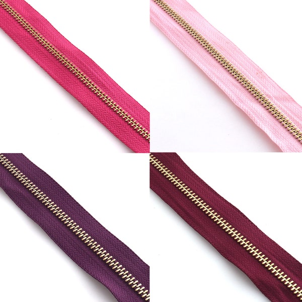 Nylon Zippers For Dresses Skirts Pillows Sewing Craft 5# Metal Coil Zippers With Teeth Fastener Slider Garment Accessories 4 COLOR