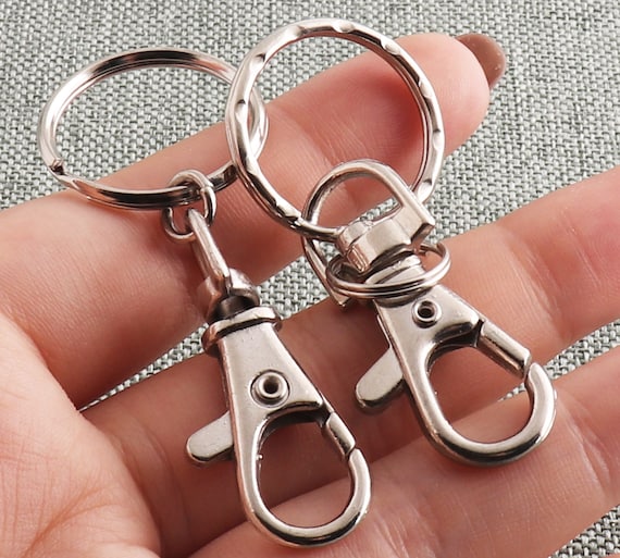 Silver Tone Key Chain Key Ring With 38mm Lobster Swivel Clasps