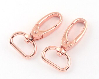 Schlüsselanhänger Ring Roségold 20mm Swivel Abzug Karabinerverschluss DIY Handwerk Tasche Karabiner Zubehör für Schmuck machen Geldbörse Strap Lanyard