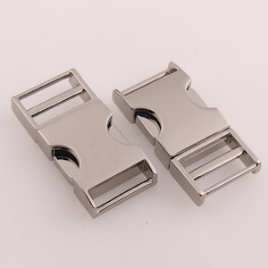 2 pcs Release Buckles Metal Side Quick Release Buckle backpack buckle Adjuster buckle Silver Zinc Alloy Belt Buckle for dog collar belt bag