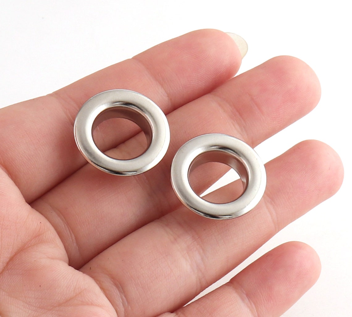 Round Silver Eyelets 12mm Grommet Eyelet With Washer Fasteners Etsy