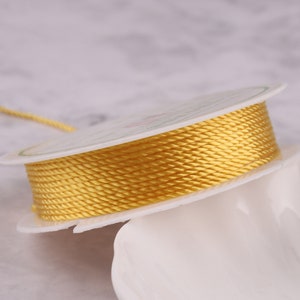 Twisted Cord Satin Cord Twisted Soutache wire 1mm nylon string Top Quality Yellow Rope For Beading/Jewelry Making/Breakaway Clasp/Bracelet