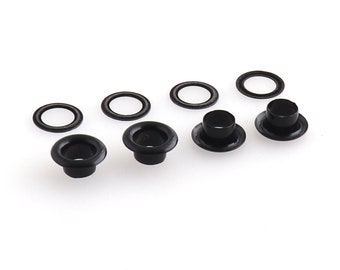 6mm Glanzend Zwart Grommets Voor Leer Ambachten Canvas Schoenen Banner Oogjes Met Ringen Reparatie Grommets Ronde Oogjes-30sets