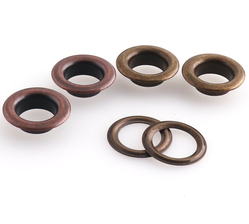 Eyelets 12 Inch Antique bronzeCopper Color Metal Grommets With Washer 12mm Leather Eyelets Sewing Accessories For Belt Bag Garment-20sets