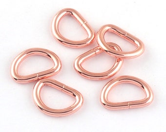 Rose Gold D Ring 1/2 Zoll Metall Sprung Ring Schmuck Verbinder Ring für Choker Geldbörse Taschen Riemen Kleiner D Ring