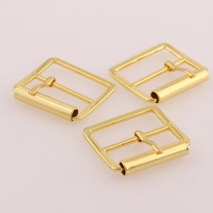 Pin Buckles 12 Pcs Buckle Center Bar Buckle Metal Buckles 1&quot; Gold Single Prong Strap Belt Buckle Strap Adjuster Buckle Metal Bag Buckle