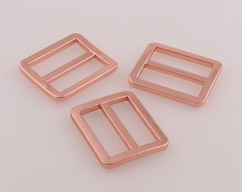 Rectangle Buckles Slide Buckle Adjuster Tri-glide Buckle Bag Strap 1" Rose Gold Webbing Adjustable Slider Buckle For Belt Webbing Clothing