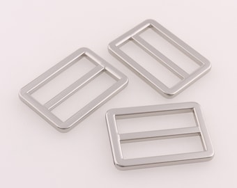Slide Buckle Flat Adjuster Slide Buckle Silver Metal Tri Glide buckle 1.25" Purse Buckles Bag Luggage Strap Buckles Webbing Clothing Buckles