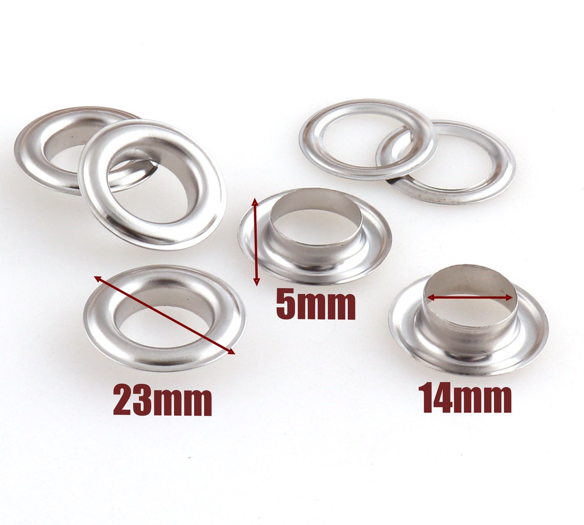 Eyelets 14mm Large Grommets With Washers Silver Sewing Eyelets Etsy