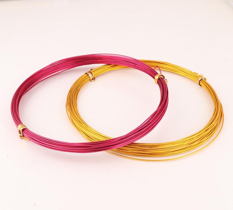 18 Gauge Aluminum Wire 1.0 mm Gold Fuchsia color Beading Jewelry Making Cord Wire 306090120 Ft