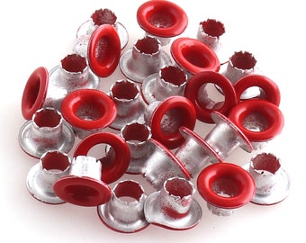 Grommet Eyelets 4mm Hole round Eyelets Mini Red Eyelet For Bead Cores Clothes Leather Craft Canvas Small Repair Grommet-100pcs