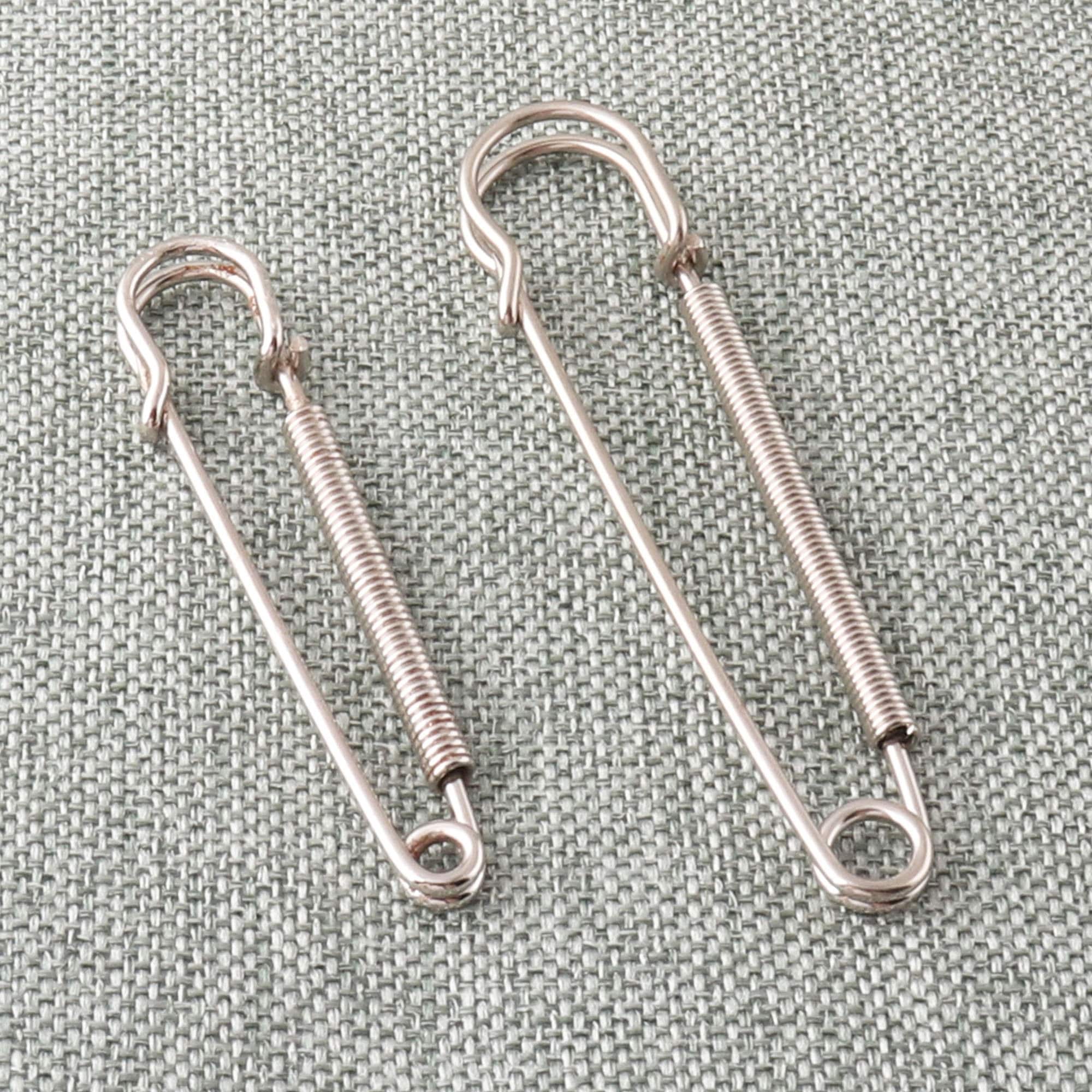 Safety Pins Brooch 57/70mm Metal Silver Sewing Pins Spiral Etsy