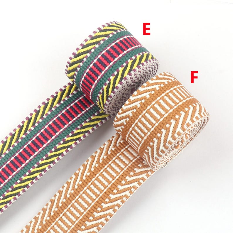 Webbing Rib 1.5 Inch Webbing Heavy Duty Jacquard Webbing Ethnic Webbing 1 1/2 ...