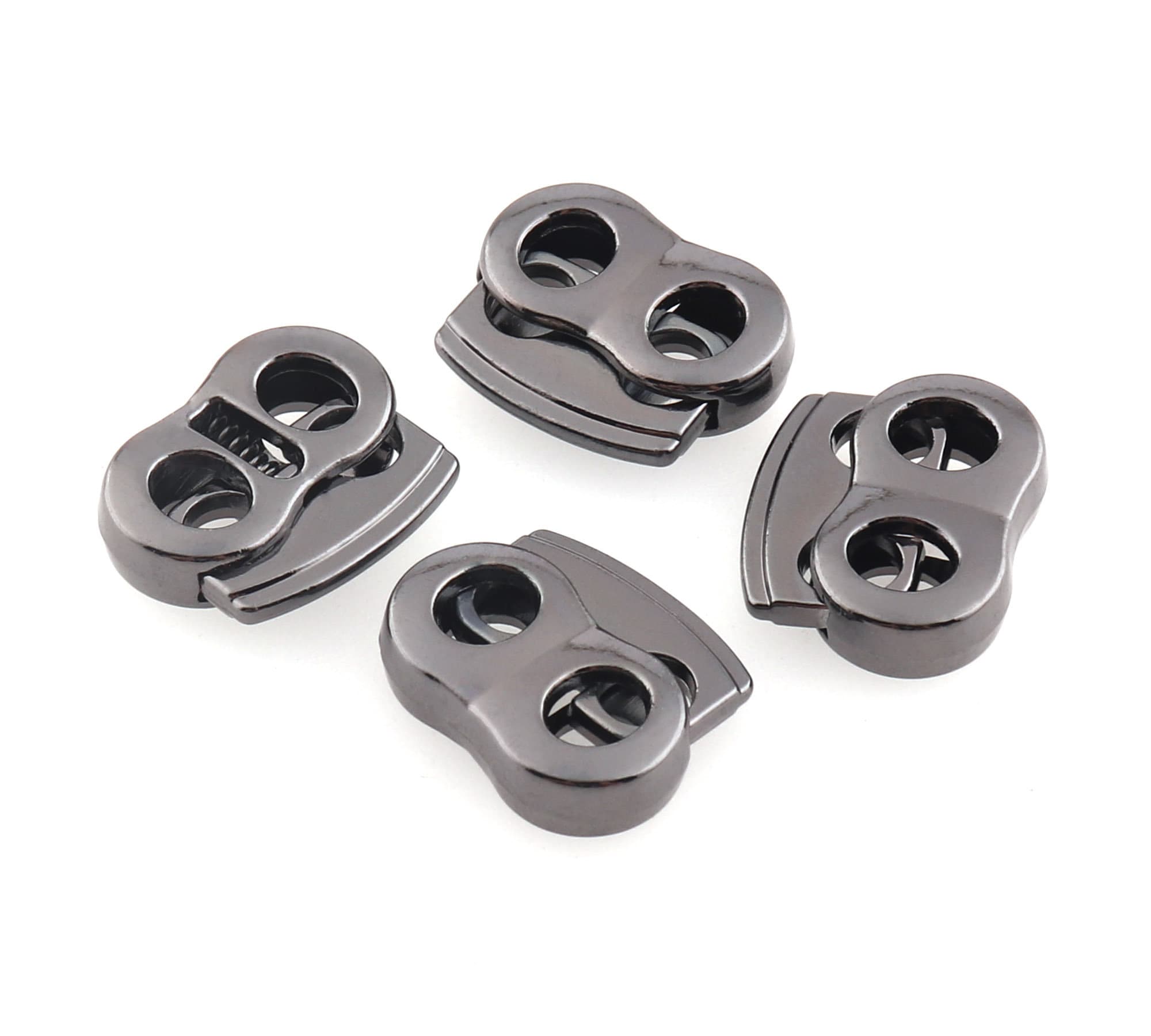 Sourcing Map Metal Cord Locks, Double Hole Spring Lock For