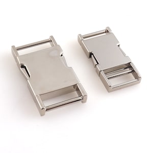 Metal Buckle 3/4&1 Inch Silver Adjustable Quick Side Release Replacement Clip with Slides for Dog Collars Webbing Strap and Backpack Repair