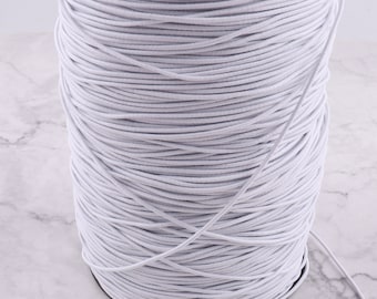100 Meters Elastic Rope 1.5mm round elastic cord white elastic rubber band for craft project Bracelet String beads weaving trim