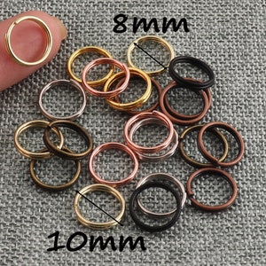CHOOSE YOUR COLOR-Split Rings 10mm Small Split Rings Open Jump Rings Charm Metal Key Ring Thick Connector Handmade Jewelry Rings-100pcs
