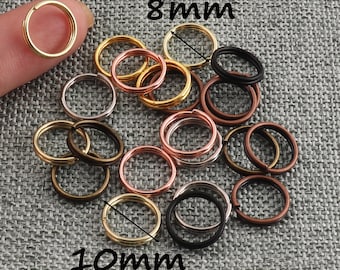 CHOOSE YOUR COLOR-Split Rings 10mm Small Split Rings Open Jump Rings Charm Metal Key Ring Thick Connector Handmade Jewelry Rings-100pcs
