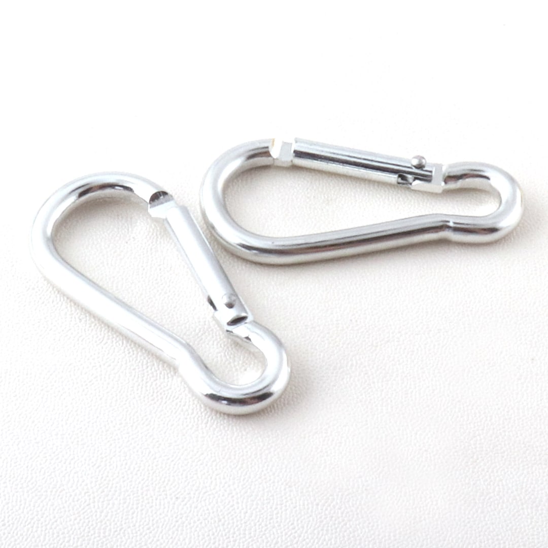 6 Stück Karabiner Ringe 60mm - Große Schlüsselanhänger Aus Zinklegierung (Silber)