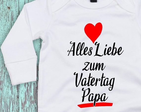 Kleckerliese Baby Schlafanzug "Alles Liebe zum Vatertag Papa" Sleepsuit Jungen Mädchen
