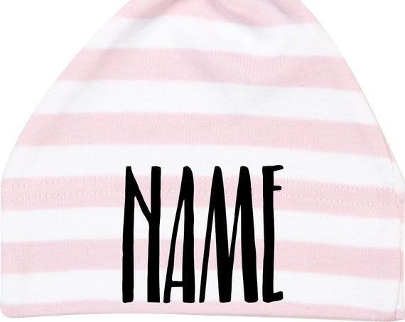 Kleckerliese Baby Mütze mit Wunschtext "Wunschname Name Wunschtext" Mützchen Hut Kopfbedeckung mit Aufdruck Motiv