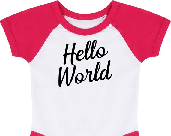 Baseball Baby Body "HELLO WORLD"