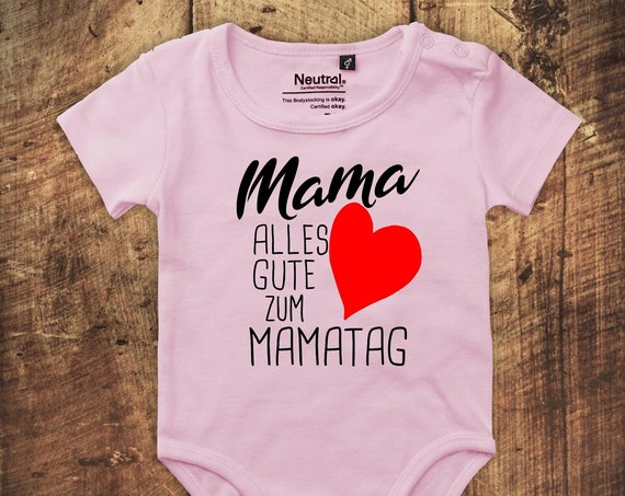 kleckerliese Babybody Body "Mama all the best for Mama's Day" Fair Wear Mother's Day