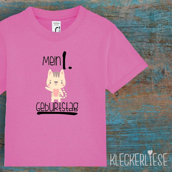 Kinder Baby Shirt Kleinkind "Mein 1. Geburtstag Katze" T-Shirt Jungen Mädchen