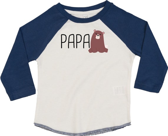 Kleckerliese Baby Kinder T-Shirt Langarmshirt  "Papabär Papa Bär" Raglan-Ärmel Jungen Mädchen