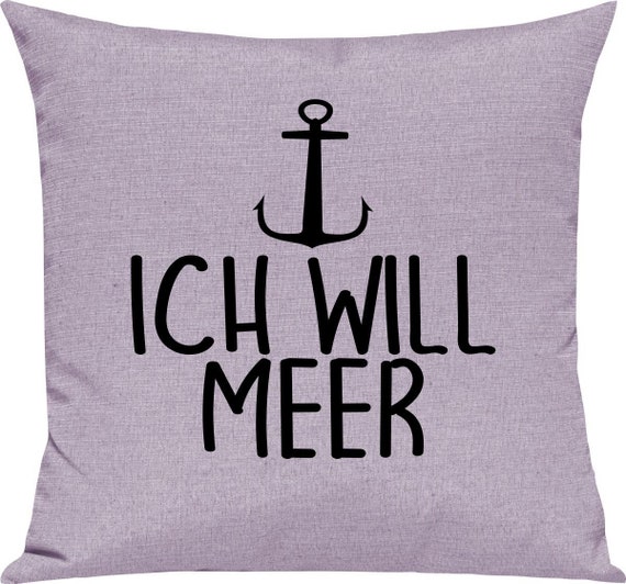 kleckerliese Kissen "Ich will MEER Anker" Kissenhülle Deko Sofa Kuschelkissen Dekoidee