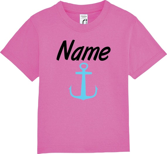 kleckerliese Kinder Baby Shirt Kleinkind "Name Wunschname Anker" mit Wunschnamen Jungen Mädchen T-Shirt