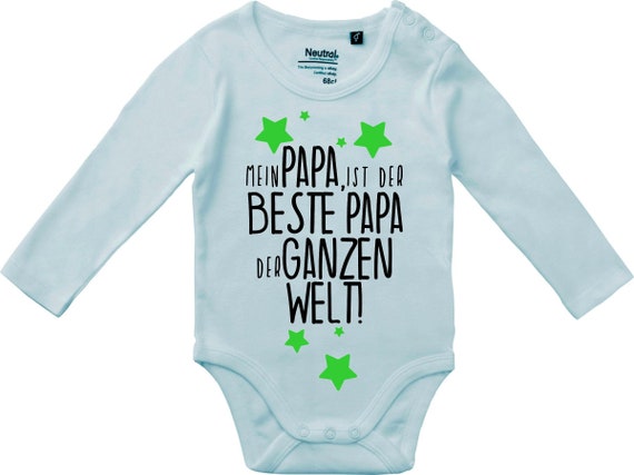 kleckerliese Langarm Babybody "Mein Papa ist der Beste Papa der ganzen Welt!" Baby Body Jungen Mädchen Longsleeve Fair Wear