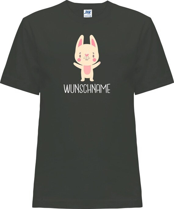 Kleckerliese Baby Kinder T-Shirt "Tiermotiv mit Wunschnamen Hase Häschen" mit Wunschtext Kurzarm Sprüche Shirt Nicki mit Aufdruck Motiv