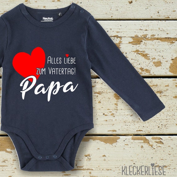 Kleckerliese Father's Day Long Sleeve Bodysuit "Happy Father's Day Dad" Fair Wear Organic Baby Bodysuit