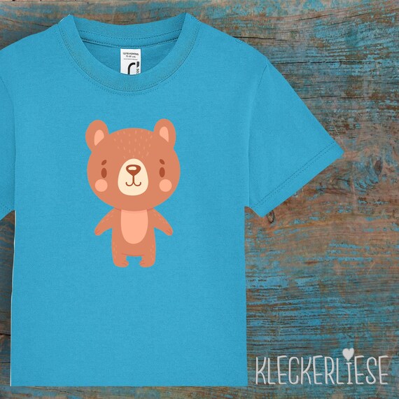 Kinder Baby Shirt Kleinkind "Tiermotiv Bär Braunbär" T-Shirt Jungen Mädchen