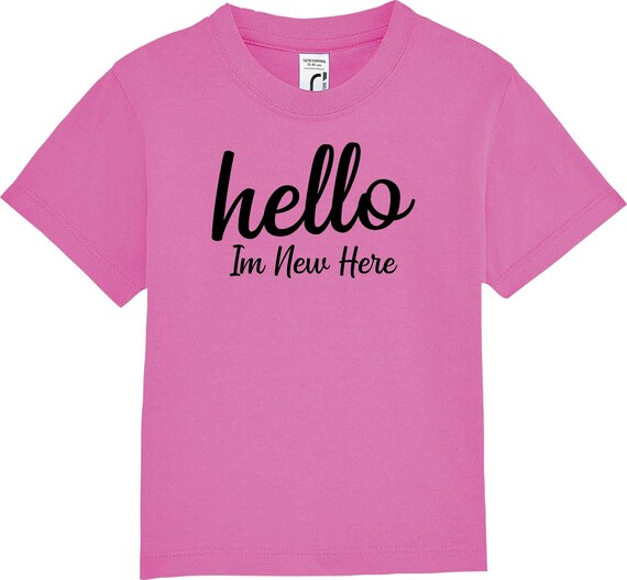 Kinder Baby Shirt Kleinkind  "Hello im new here"