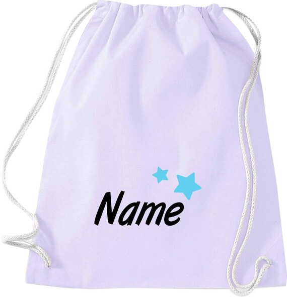 Kleckerliese Gymsack "Name Wunschname Sterne" Rucksack Bag Stoffbeutel Turnbeutel Tragetasche